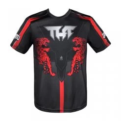 TUFF T Shirt Black Double Tiger With Thai Mythical Forest Creatures