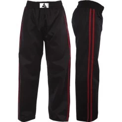 Spirit Black With Red Stripe Kickboxing Trousers