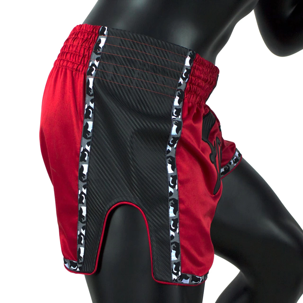 Fairtex Red Black Slim Cut Muay Thai Shorts 4 Fairtex Red Black Slim Cut Muay Thai Shorts - Image 4