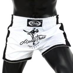 Fairtex White Slim Cut Muay Thai Shorts