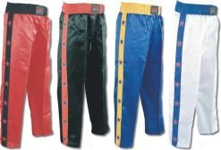 Kick Boxing Satin Trousers With Star Stripe Down Legs
