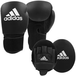 Adidas Adult Boxing Gloves And Focus Mitts Set