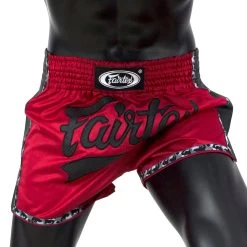 Fairtex Red Black Slim Cut Muay Thai Shorts