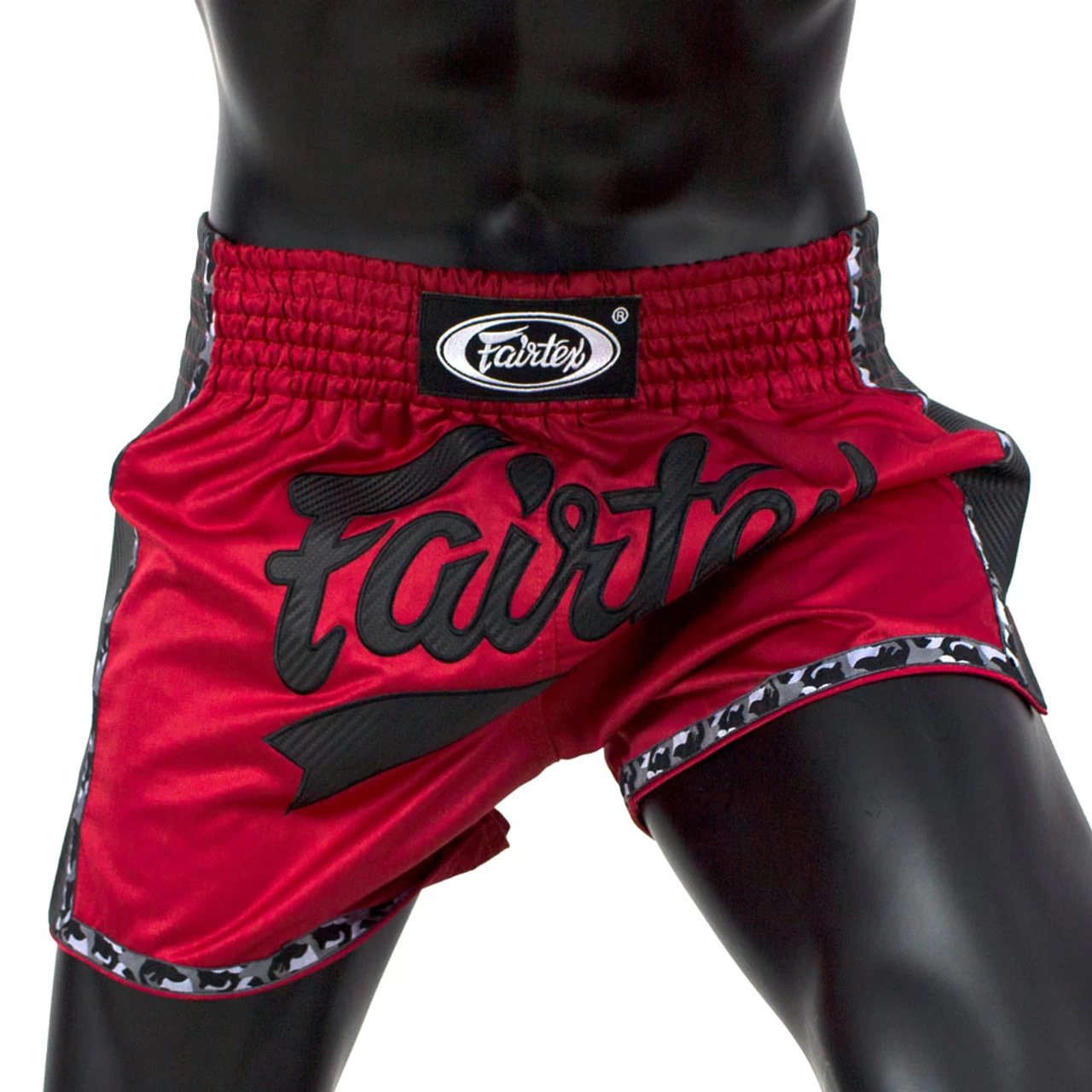 Fairtex Red Black Slim Cut Muay Thai Shorts 1 Fairtex Red Black Slim Cut Muay Thai Shorts