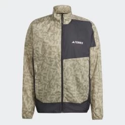 Adidas Men's Trail Wind JKT Running Windbreaker Jacket Olive