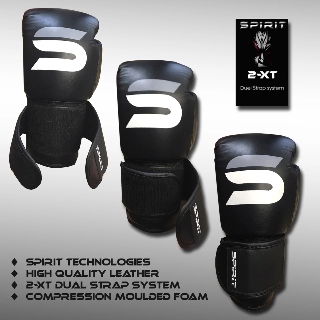 Spirit Sports Deluxe Leather Boxing Gloves 2 Spirit Sports Deluxe Leather Boxing Gloves - Image 2