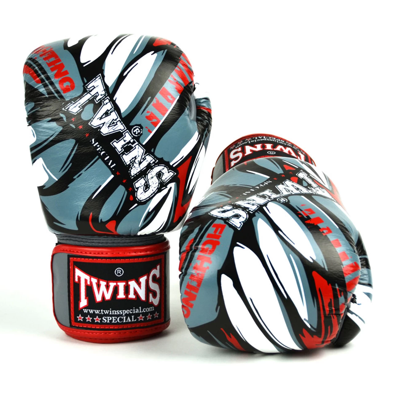 Twins Grey Red Demon Boxing Gloves 1 Twins Grey Red Demon Boxing Gloves
