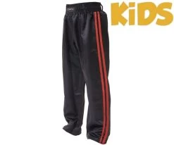 Cimac Kids Kickboxing Satin Trousers 2 Red Stripes