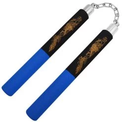 12 Inch Black And Blue Foam Safety Ball Bearing Nunchaku