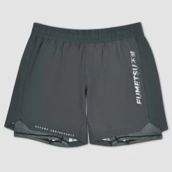 Fumetsu Arc Dual Layer Fight Shorts Grey -Boxing & Martial Arts Equipment Shop htnmgm1s2th 03467.1659624952