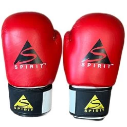 Spirit Red White Leather Boxing Gloves