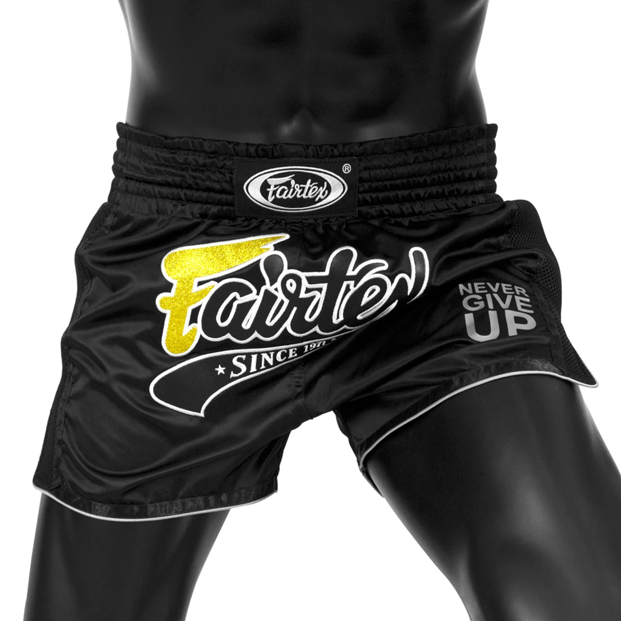 Fairtex Black Slim Cut Muay Thai Shorts 1 Fairtex Black Slim Cut Muay Thai Shorts