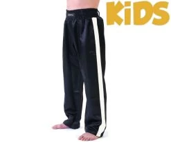 Cimac Junior Kickboxing Satin Trousers White Stripe
