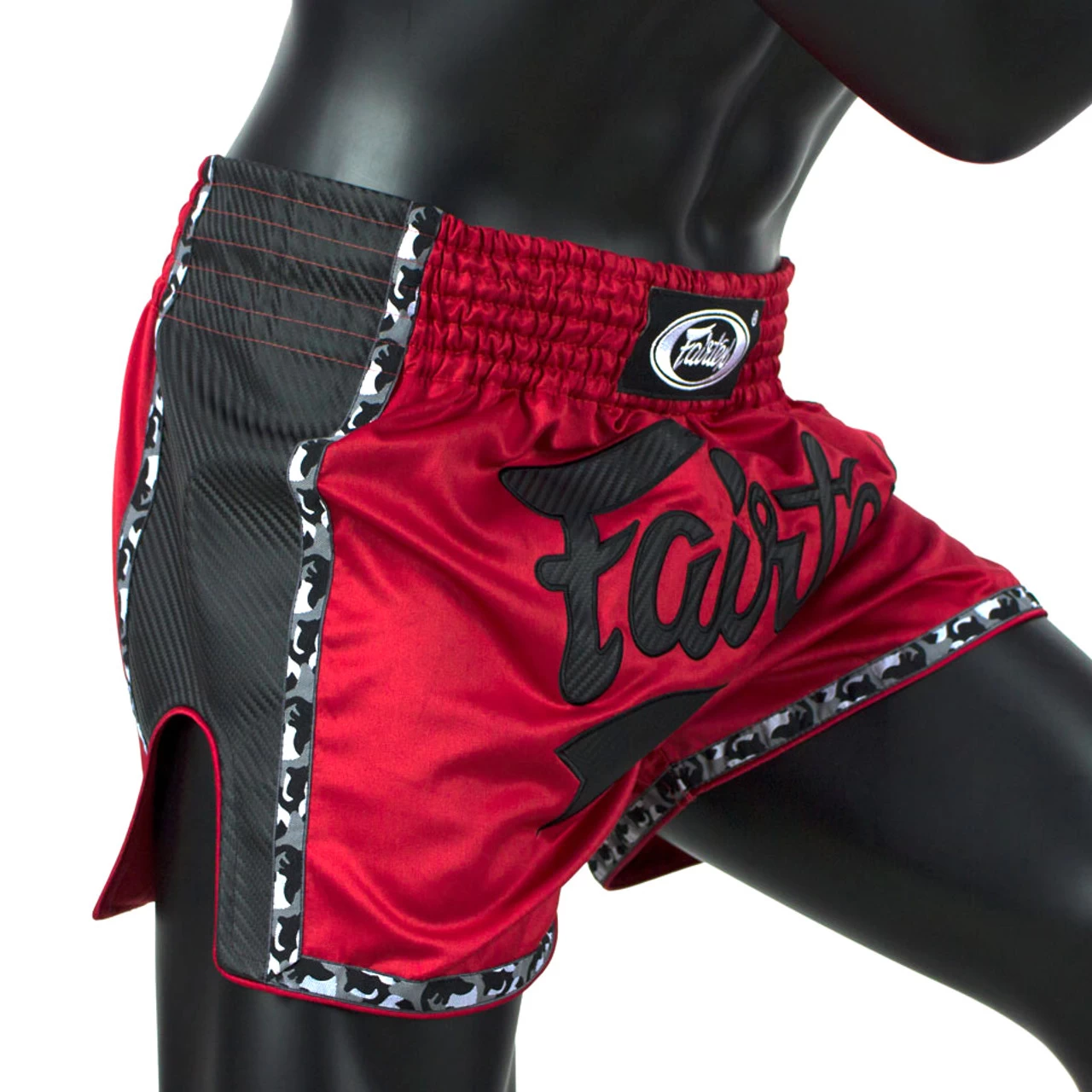 Fairtex Red Black Slim Cut Muay Thai Shorts 3 Fairtex Red Black Slim Cut Muay Thai Shorts - Image 3
