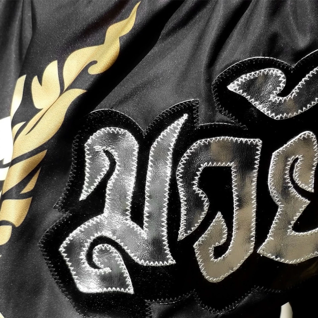 TUFF Muay Thai Shorts Thai King Of Naga Black 5 TUFF Muay Thai Shorts Thai King Of Naga Black - Image 5