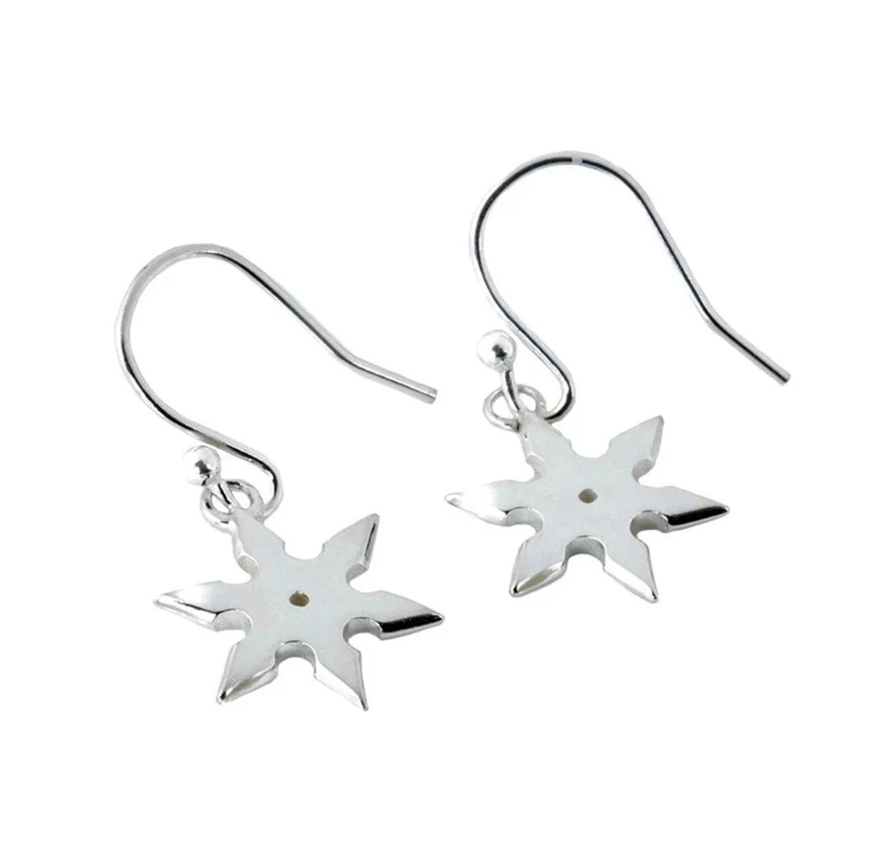 Sterling Silver Ninja Star Earrings 2 Sterling Silver Ninja Star Earrings - Image 2