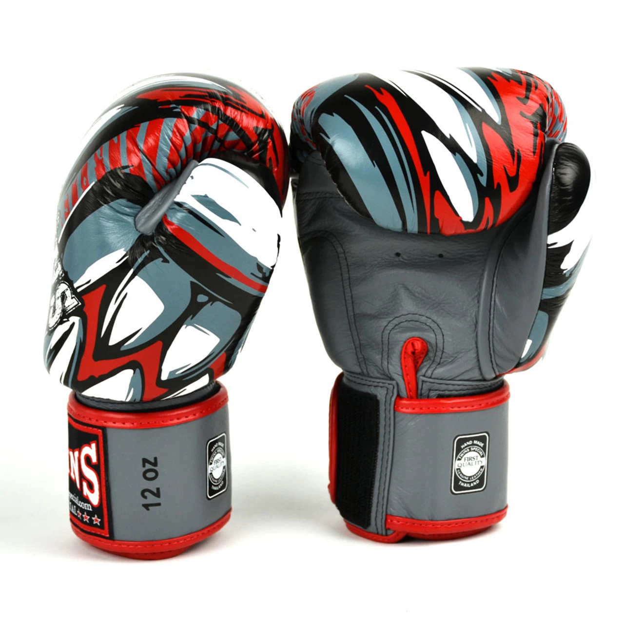 Twins Grey Red Demon Boxing Gloves 2 Twins Grey Red Demon Boxing Gloves - Image 2