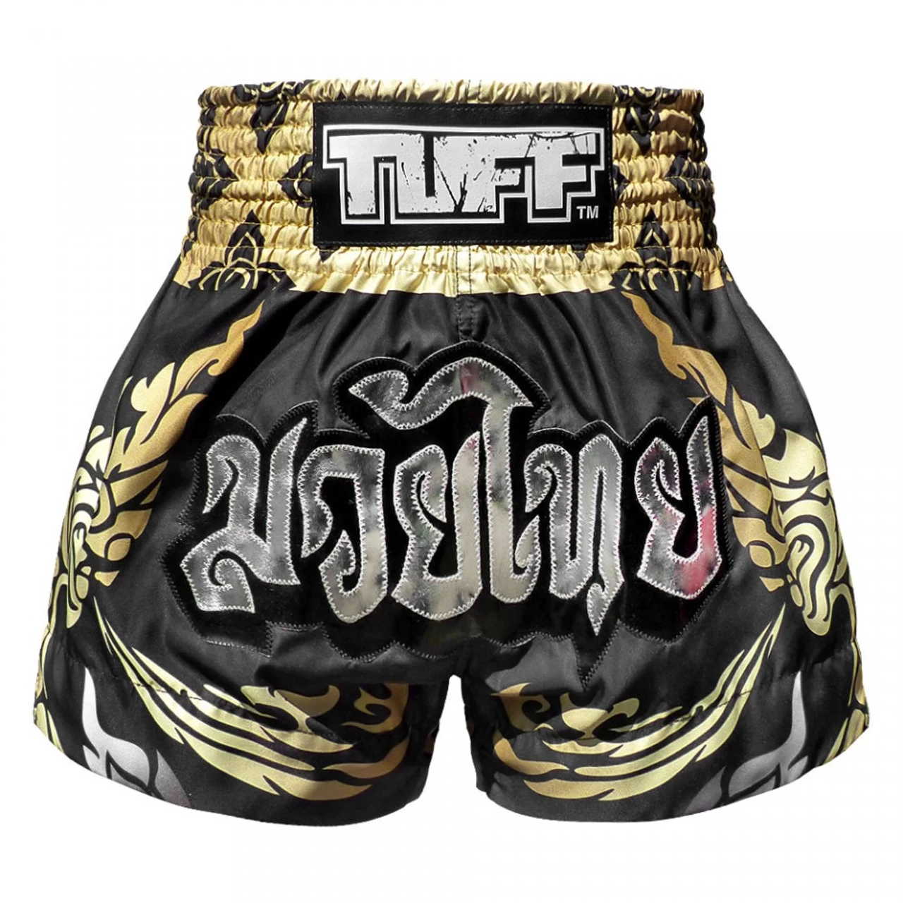 TUFF Muay Thai Shorts Thai King Of Naga Black 1 TUFF Muay Thai Shorts Thai King Of Naga Black