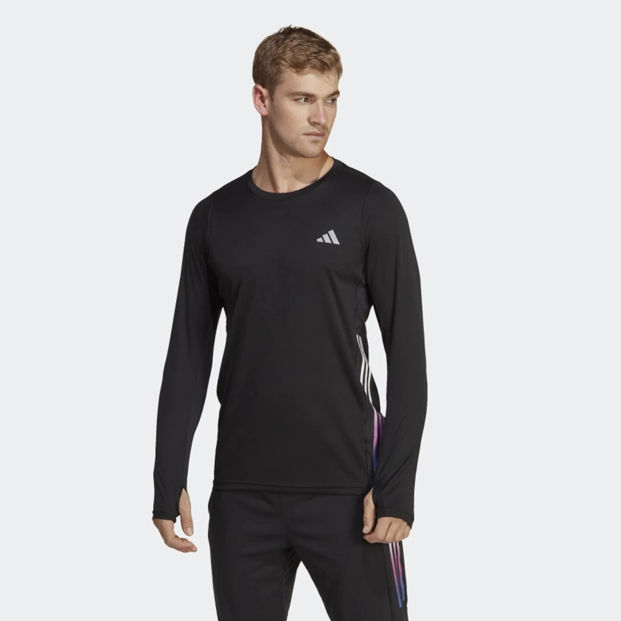 ADIDAS RUN ICONS 3 STRIPES LONG SLEEVE TOP 2 ADIDAS RUN ICONS 3 STRIPES LONG SLEEVE TOP - Image 2