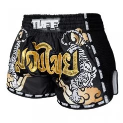 TUFF Muay Thai Shorts Retro Style Black Double Tiger With Gold Text 8 TUFF Muay Thai Shorts Retro Style Black Double Tiger With Gold Text -Boxing & Martial Arts Equipment Shop us1szkfemai 39601.1661342971