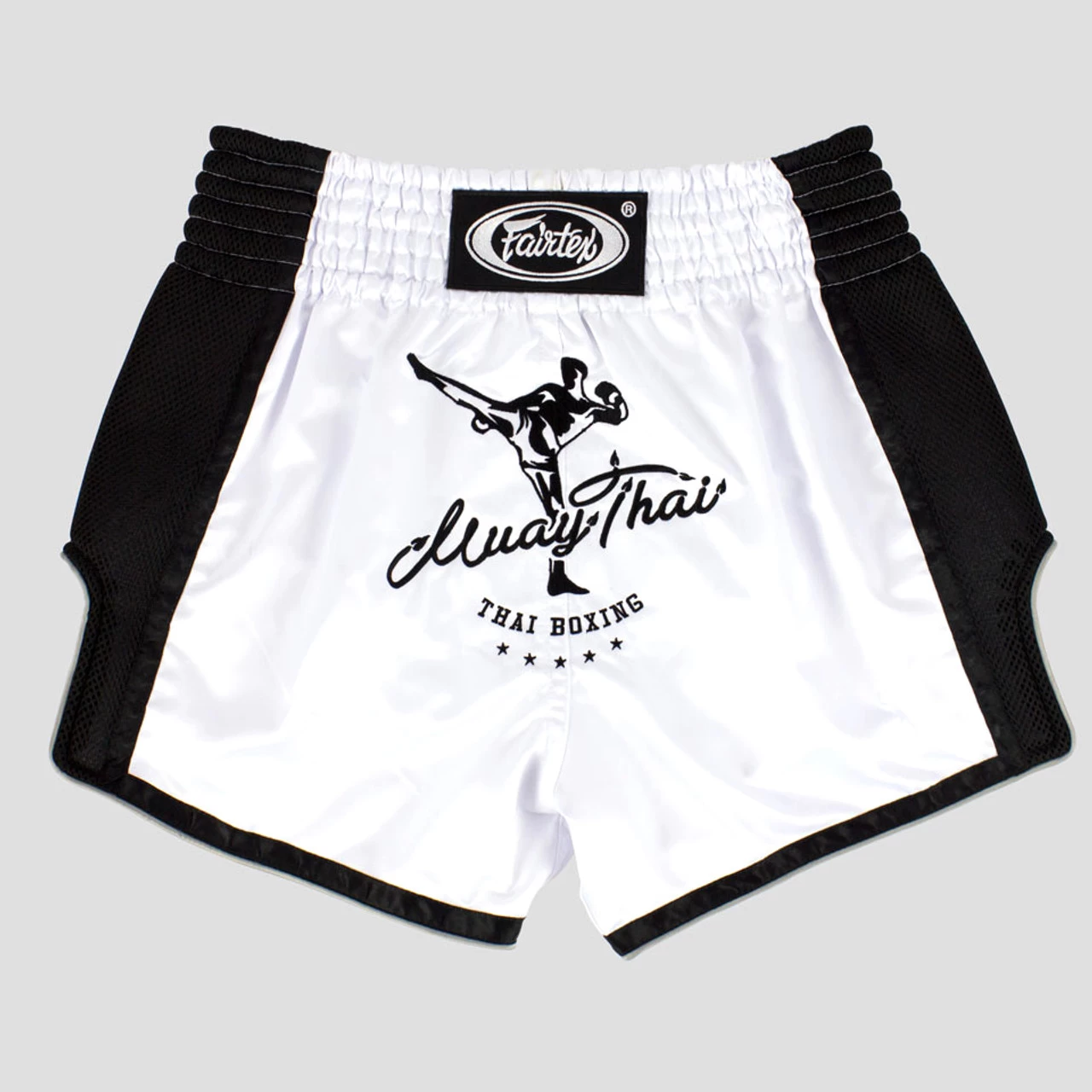 Fairtex White Slim Cut Muay Thai Shorts 5 Fairtex White Slim Cut Muay Thai Shorts - Image 5