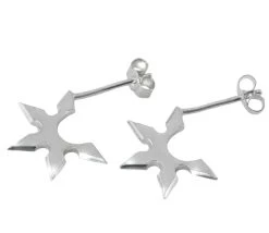 Ninja Star Half Hoops Earrings Studs